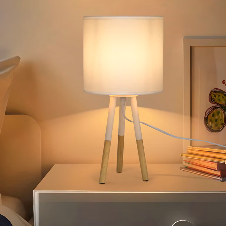 ZMH lampada da comodino bianco camera da letto legno E27 soggiorno stile country lampada da tavolo per letto sala da pranzo tavolo da pranzo hotel bar caffè