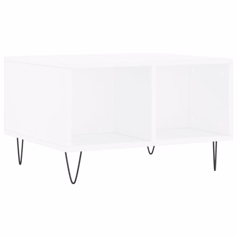 Tavolino da Salotto Bianco 60x50x36,5 cm in Legno Multistrato