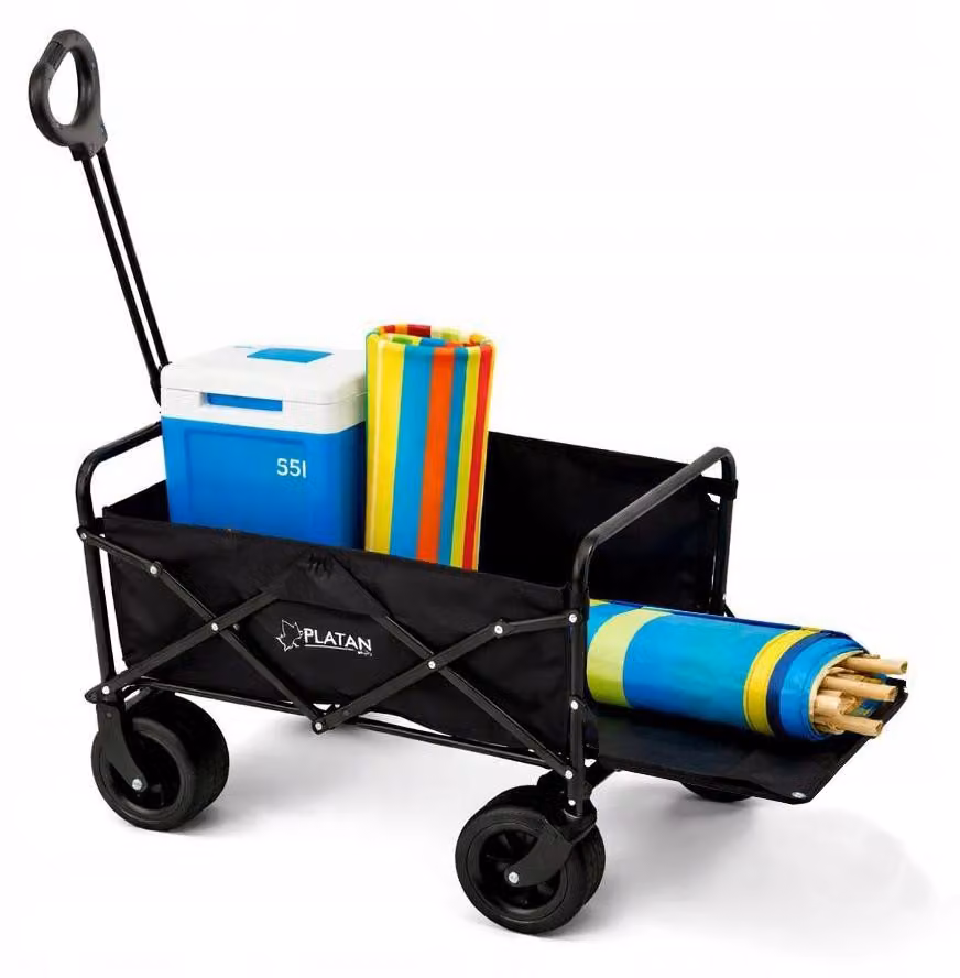 Carrello da spiaggia pieghevole 120 l sponda posteriore apribile ruote fuoristrada Platan Sofa