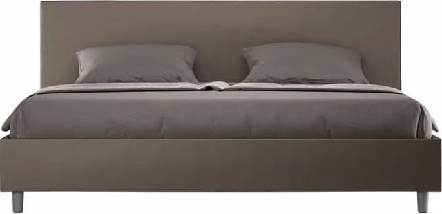 Letto Matrimoniale Moderno GIORDANOSHOP in Tessuto Beige con Rete a Doghe Fisse L/P: 200 x 200 cm – 1