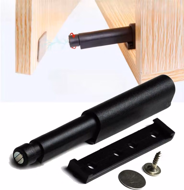 CHPN - Fermaporta magnetico - Ammortizzatore per porte - Fermaporta - 40mm, nero - Fermaporta - Fermaporta a pavimento - Ammortizzatore per porte - Dispositivo di chiusura automatica per porte