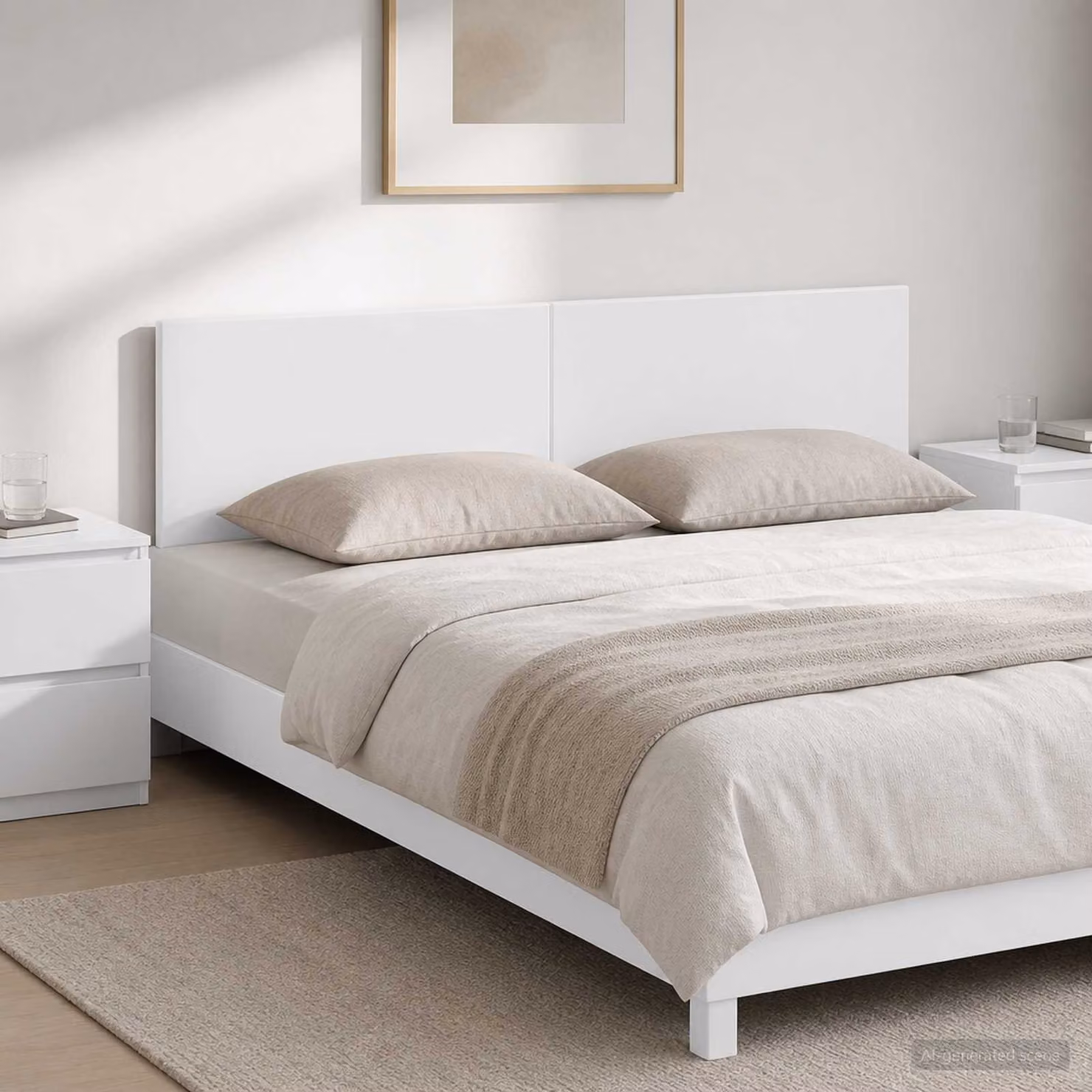 Testiera da muro vidaXL BREDA in legno ingegnerizzato bianco lucido L: 180,5 cm, H: 50 cm, P: 16 cm