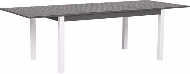 Tavolo da pranzo da giardino Beliani in alluminio grigio con piano allungabile rettangolare L/P/H: 75 x 168/248 x 100 cm