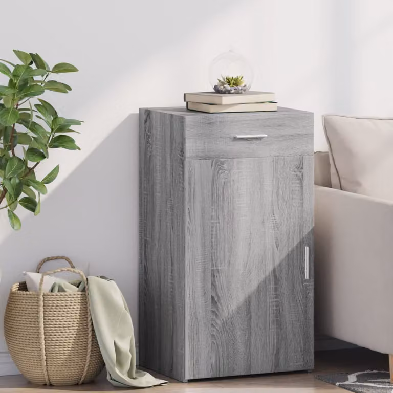 Credenza vidaXL in legno multistrato Grigio Sonoma L: 50 cm, P: 42,5 cm, H: 93 cm