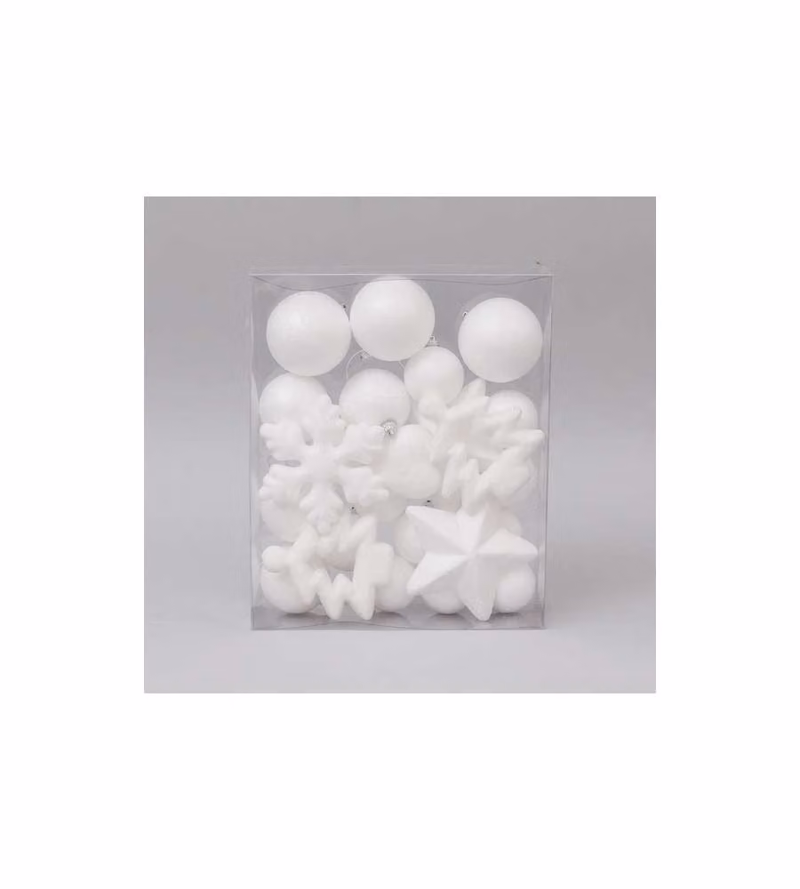 Set 24 Forme Diverse in Polistirolo Bianco da Decorare - 23x7x28 cm