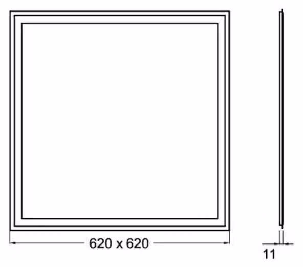 Brumberg Leuchten BRU 32055074, pannello LED AGGY, quadrato, bianco, con interruttore on/off, 32W, 230V