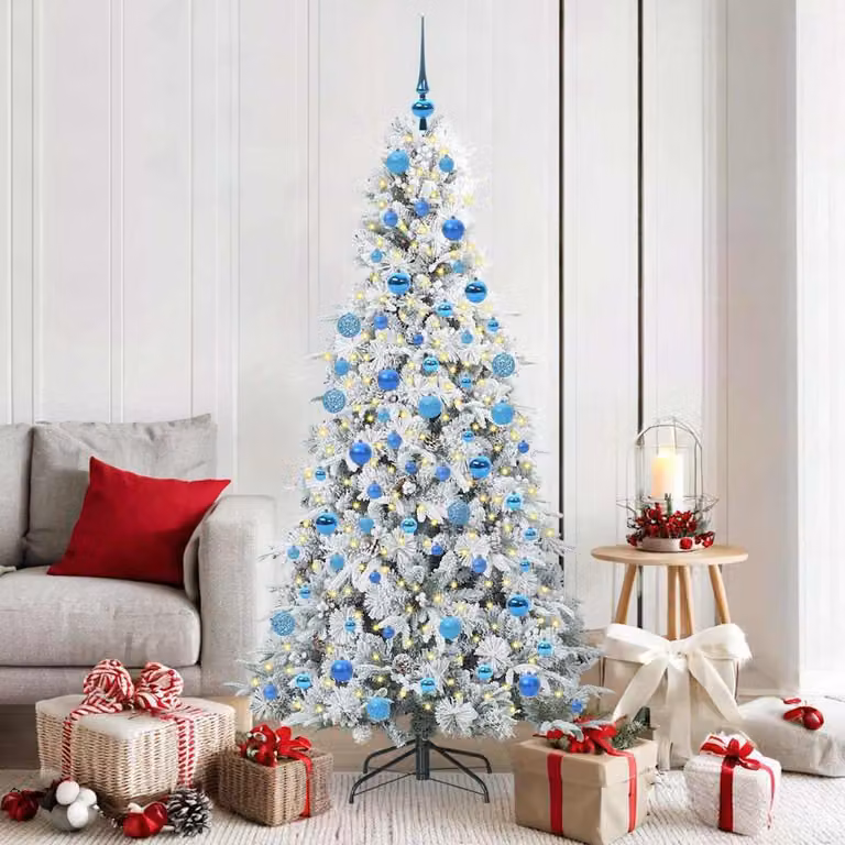 Maison Exclusive - Albero di Natale artificiale pieghevole, bianco, 180 cm, in PE e PVC