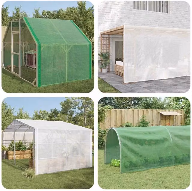 Set di 2 teli con occhielli vidaXL in plastica verde, 4 x 10 m, 260 gsm