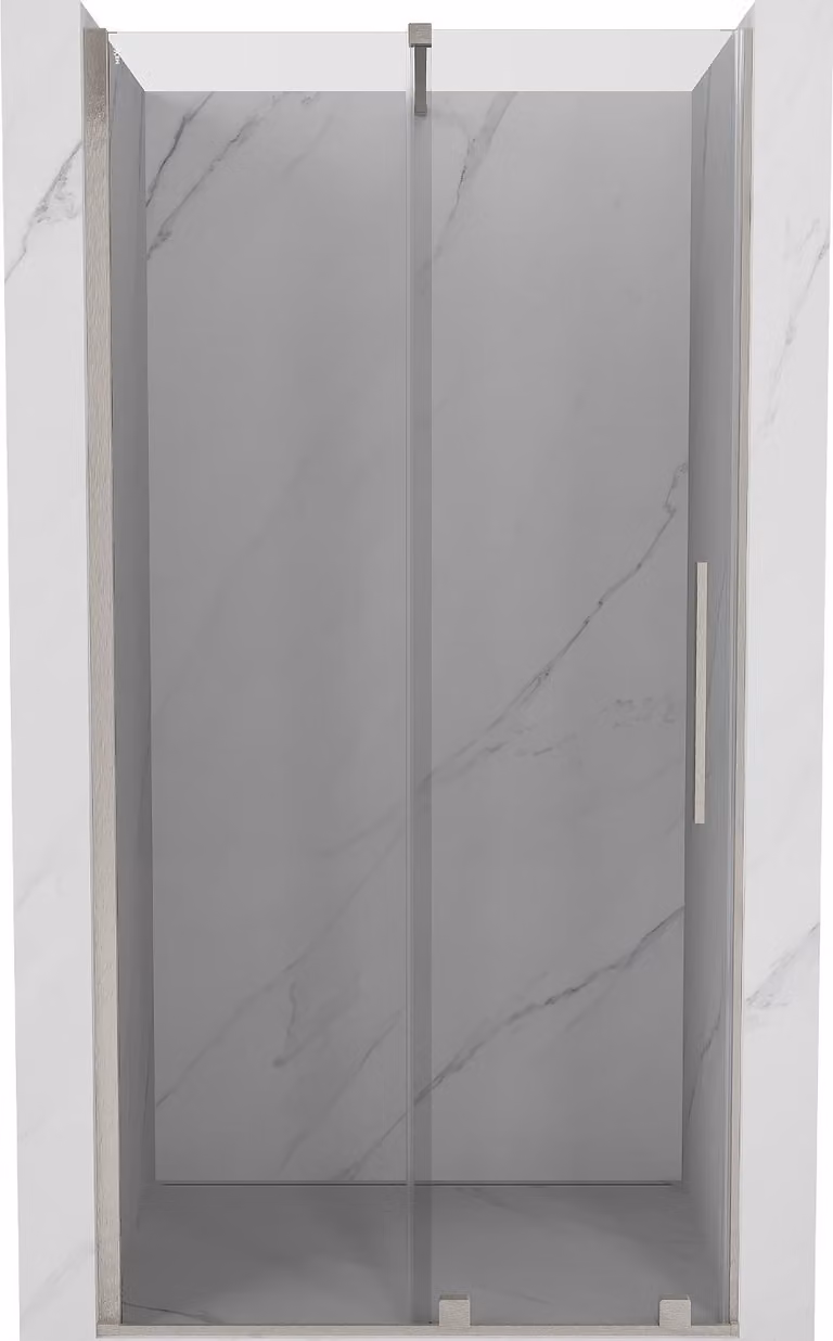 Mexen Velar porta doccia scorrevole 120 cm, trasparente, nichel spazzolato - 871-120-000-01-97