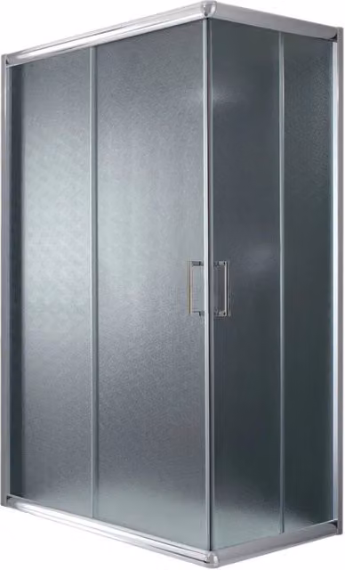 Box Doccia Rettangolare Idralite Modello Alabama con Vetro Stampato e Profilo Argento L: 120 cm, H: 198 cm, Spessore: 6 mm