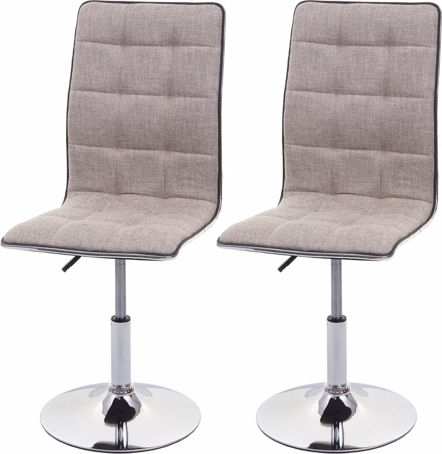 Set da 2 sedie da pranzo MCW-C41, sedia da cucina, regolabile in altezza e girevole, tessuto MVG ~ crema-grigio