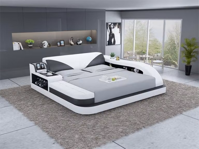 Multifunktion Bett Doppelbetten Modernes Bettgestell Betten 180x200cm Hotel