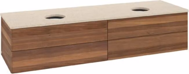 Mobiletto V&B senza struttura frontale Antao 160x50cm, WBP colore botti., noce caldo