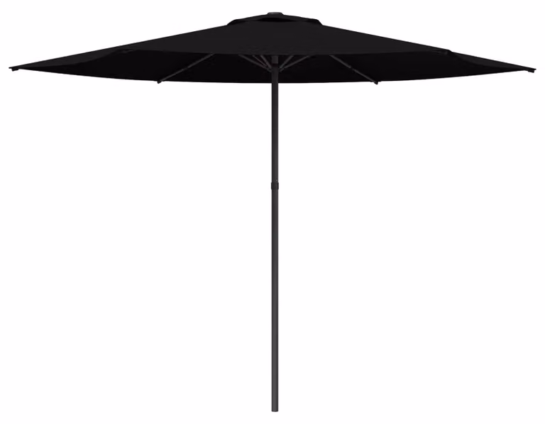 Ombrello da giardino 300 x 300 cm Poliestere Rettangolare Nero