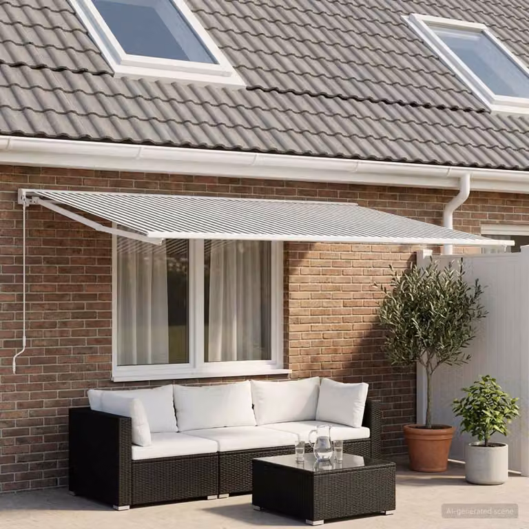 Telo di ricambio per tenda da sole vidaXL in poliestere, Antracite e Bianco, L: 250 cm x P: 230 cm x H: 195 cm