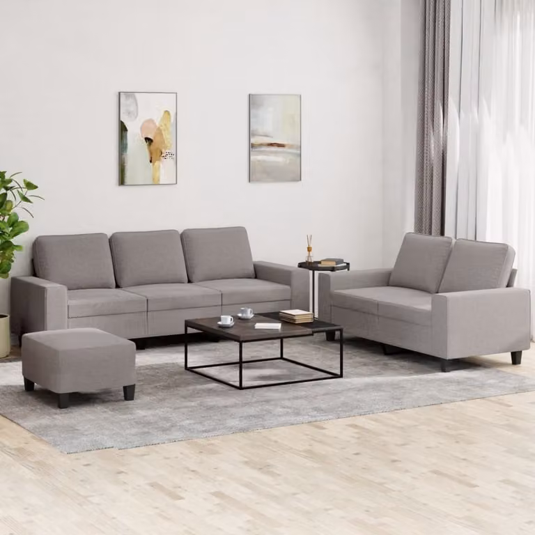 Maison Exclusive - Set di divani a 3 posti in tessuto color taupe