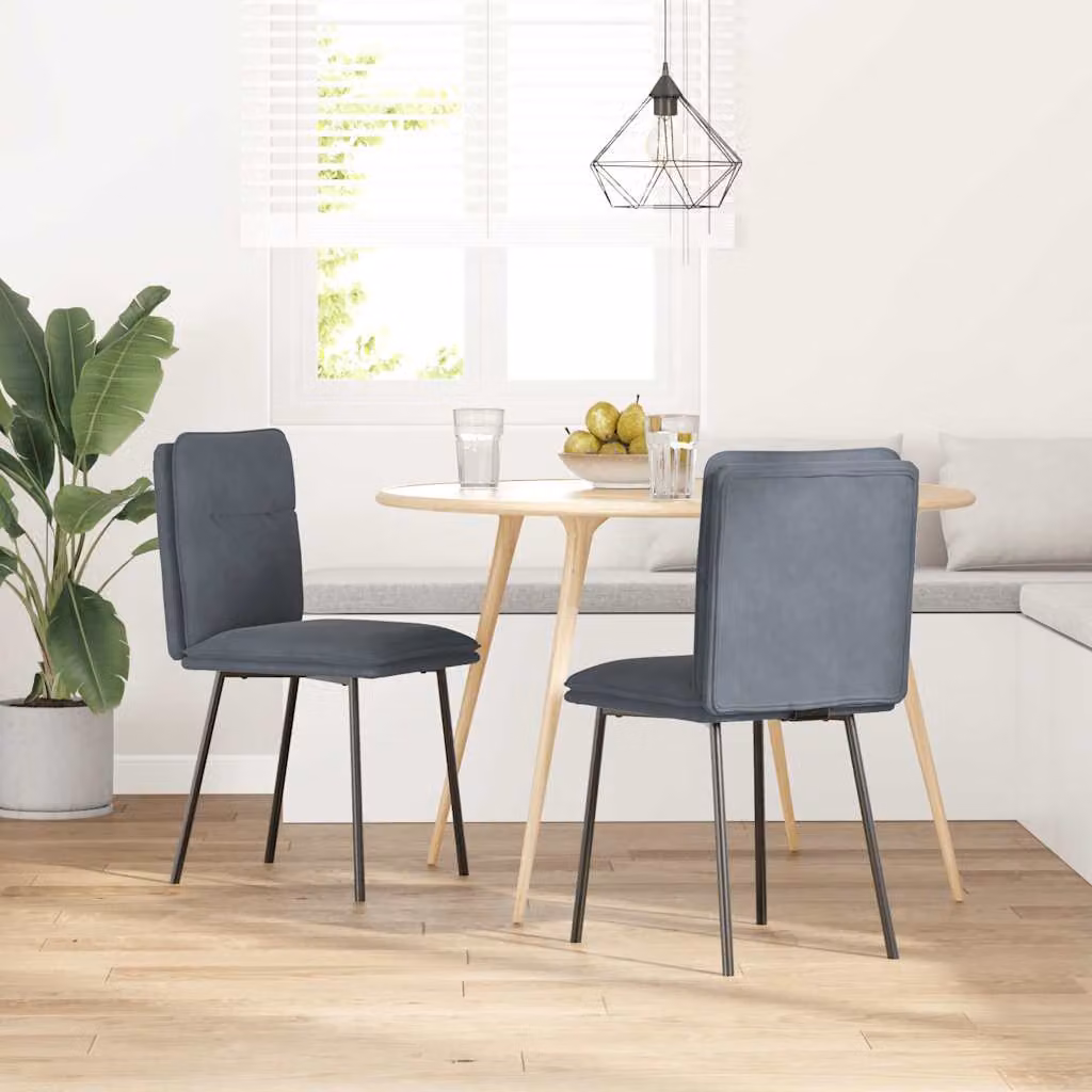 vidaXL Sedie da Pranzo 2 pz Grigio Scuro in Velluto