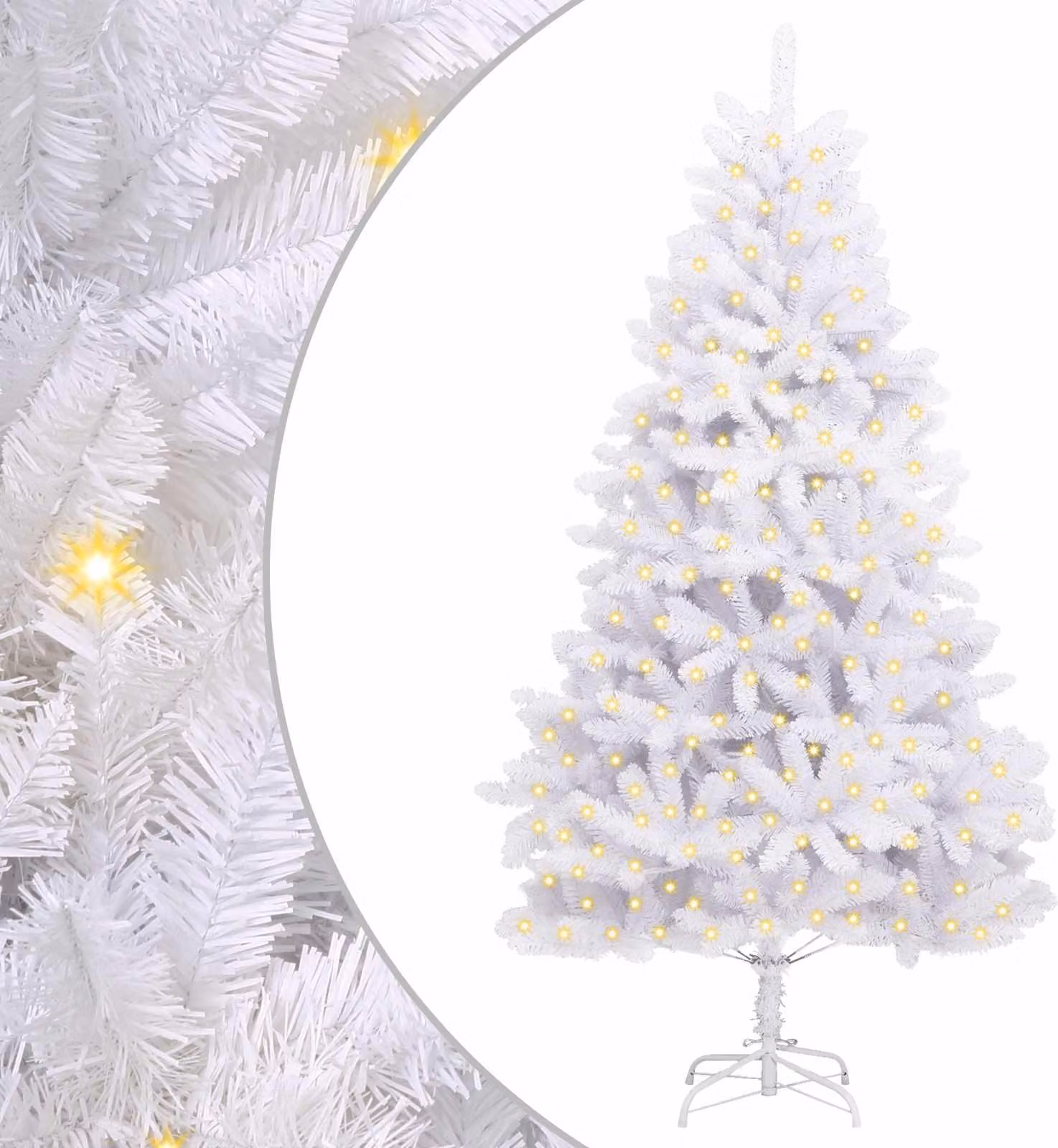 Albero di Natale artificiale Bianco 240 cm PVC e Metallo