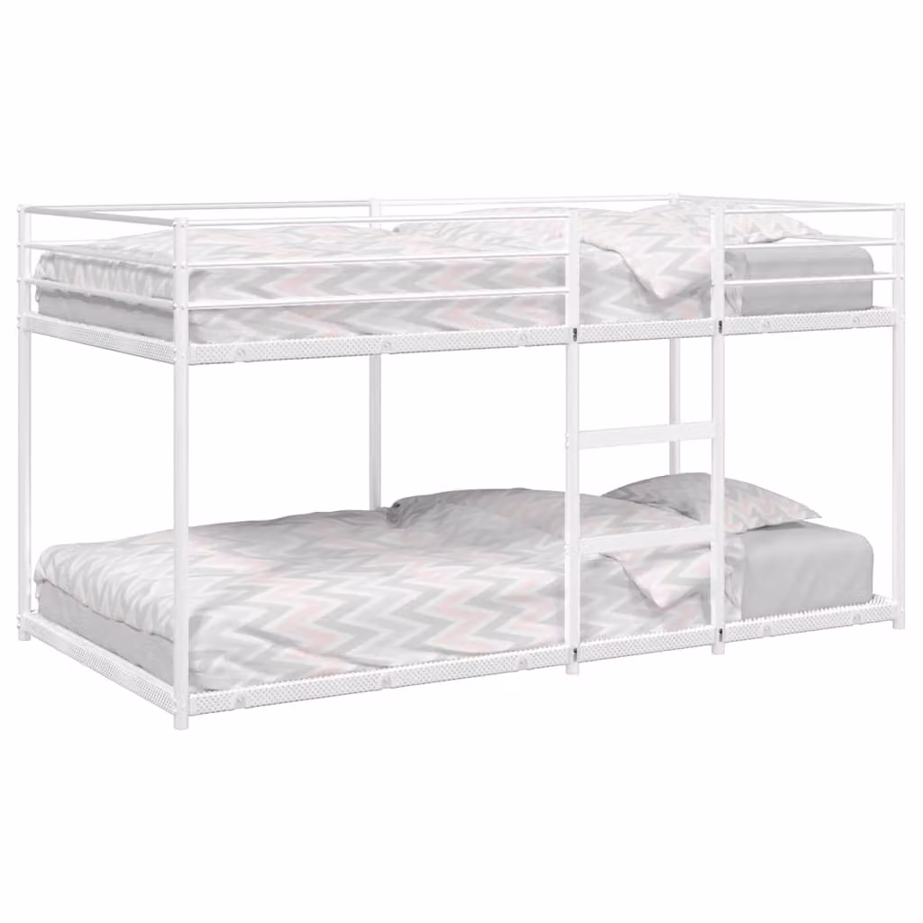 Letto a castello vidaXL in metallo bianco per bambini L/P/H: 190 x 90 x 195 cm
