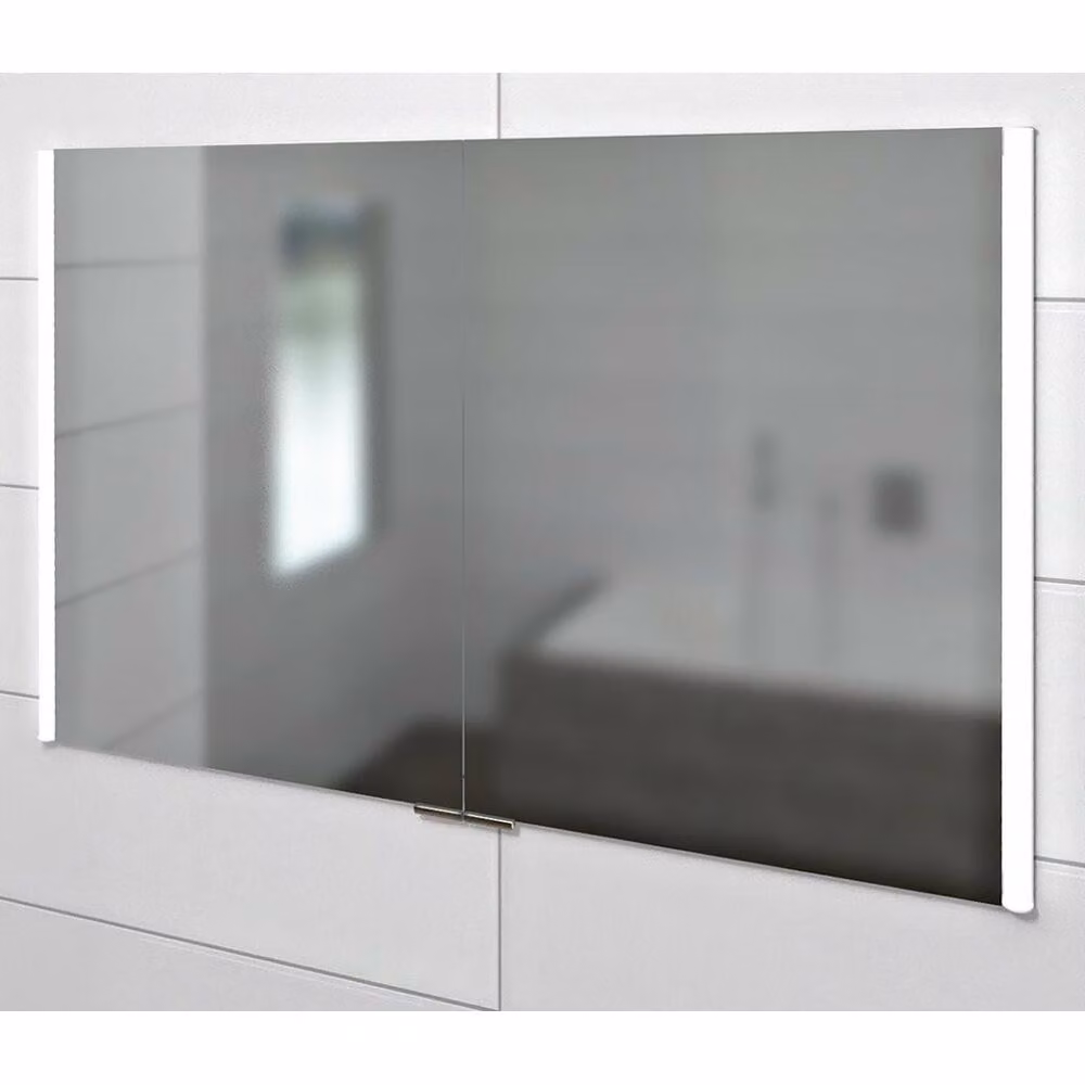 Sapho Integra - Armadio a specchio con illuminazione a LED, 1055x700x165 mm, da incasso, titanio alu IN105