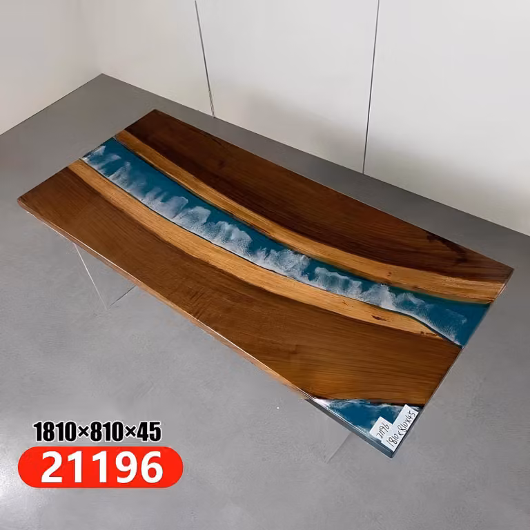 Echtes Holz Wasserfall Tisch Epoxid Harz Esstisch Epoxy Tische Massive Möbel