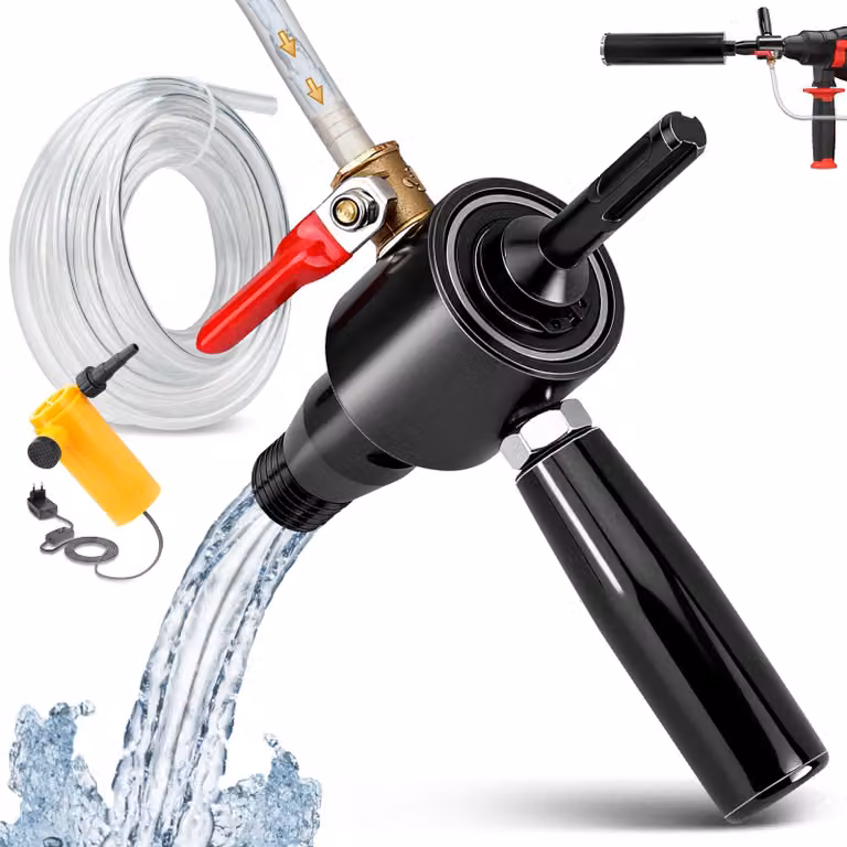 Adattatore SDS-Plus M22 con pompa e tubo da 4 metri per foratura senza polvere