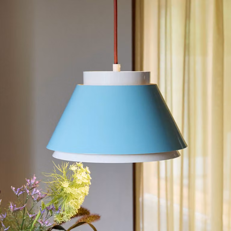 Hübsch Lampada a sospensione Remi, dimmerabile, Blu, Soggiorno / Sala da pranzo, Metallo, Scandinavo, Lampada a sospensione
