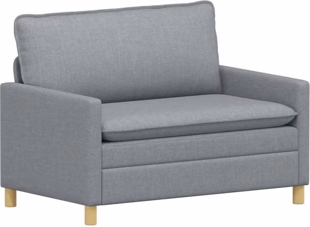 Divano moderno in tessuto grigio con coperture rimovibili L: 126 cm, P: 81 cm, H: 87,5 cm