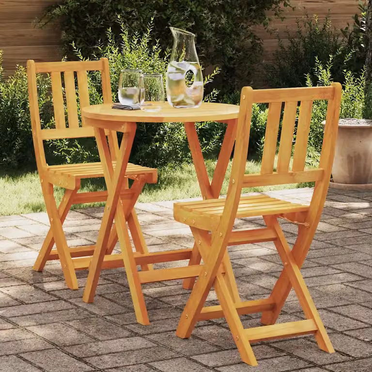 Set bistrot da giardino vidaXL in legno di acacia massello oliato, colore marrone, 3 pezzi