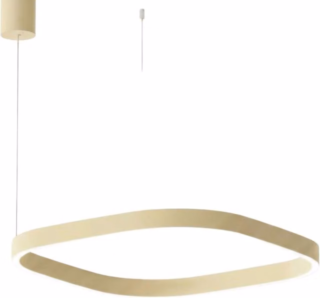 Lampada a Sospensione Criseide S/1P Q - Led 60W 3000K 4300lm in Alluminio Beige - Biemissione Dimmerabile Taglio di Fase - Gealuce