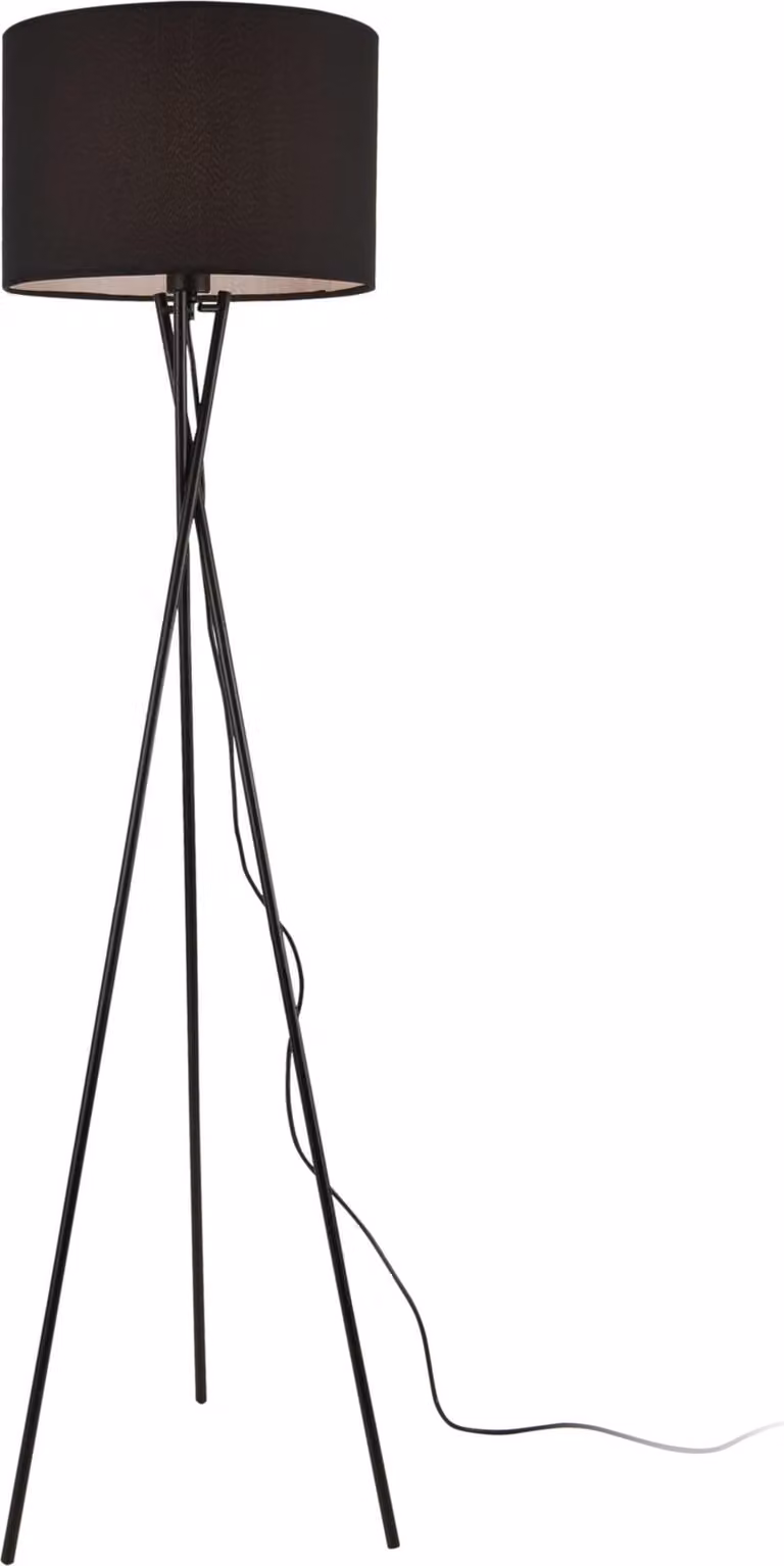 Lampada da terra 'Grenoble' 154cm 1x E27 60W Lampada da terra Lampada da terra Piantana in metallo Nero