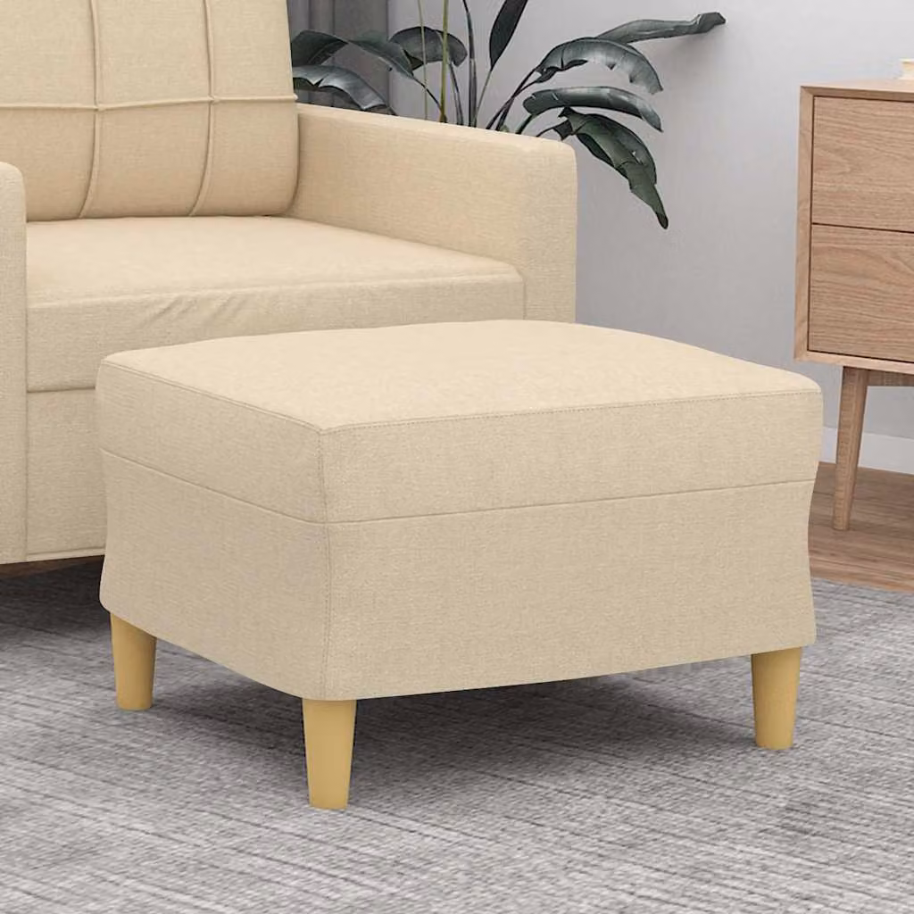Poggiapiedi vidaXL in tessuto beige L: 60 cm, P: 50 cm, H: 41 cm