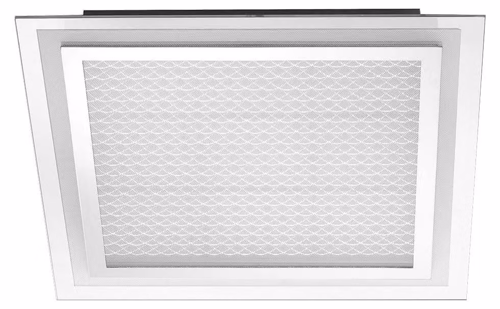 Plafoniera LED, vetro acrilico, cromo, 3150lm L 44,5 cm