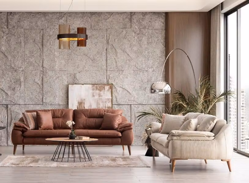 Couchgarnitur Sofa Couch Landschaft Gemütliche 3+3 Entspannungssofa Sofagarnitur