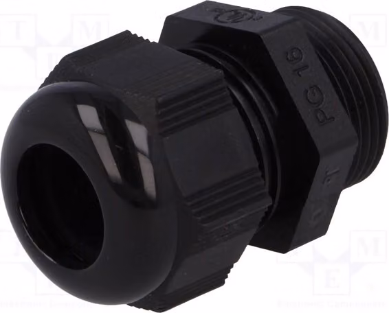 1 x Raccordo per cavo, grado di protezione IP68, materiale: plastica nera HT, colore RAL9005
