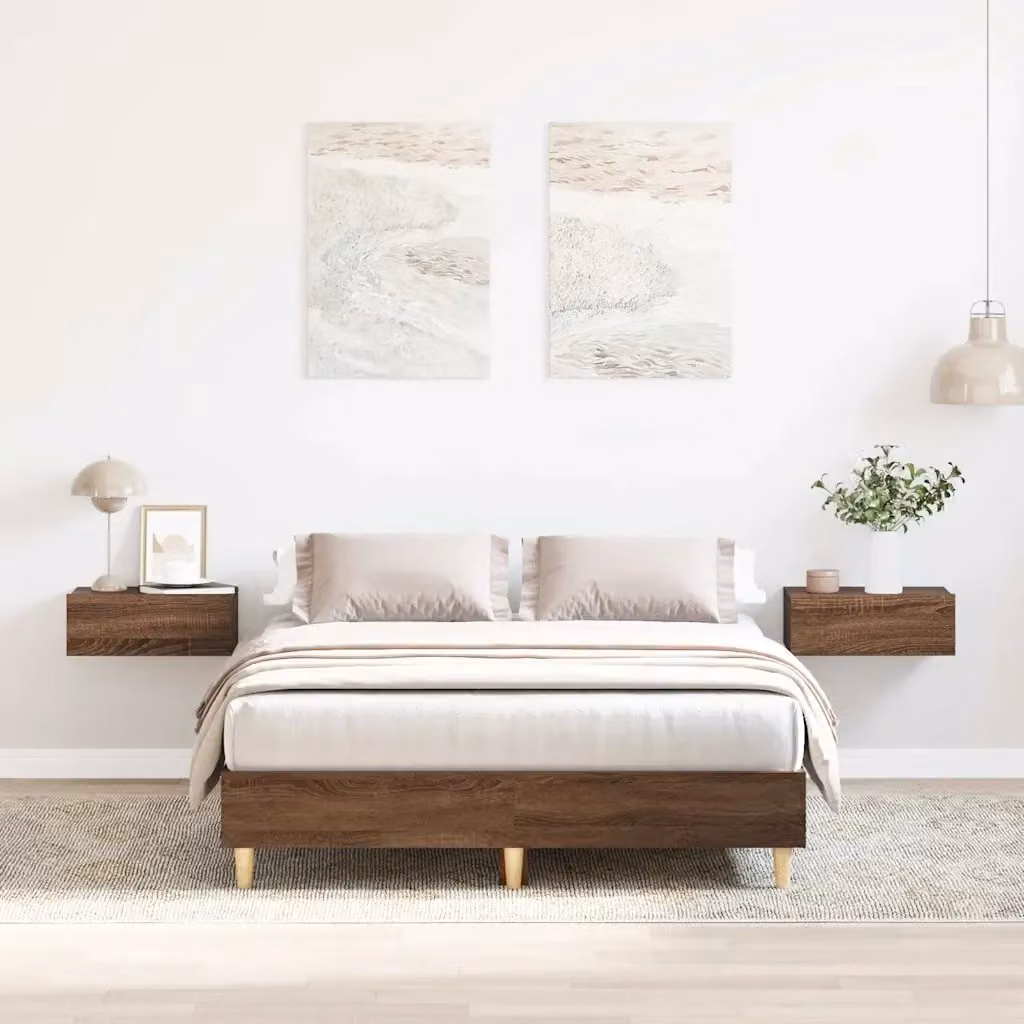 Letto matrimoniale moderno DESIGN IN in legno e MDF marrone con doghe piatte L/P/H: 120 x 200 x 25 cm – 2