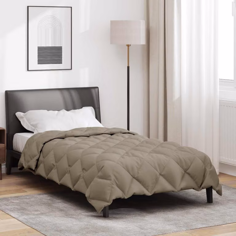 vidaXL Piumone Invernale in Microfibra Grigio, L 155 x P 200 cm, 450 gsm