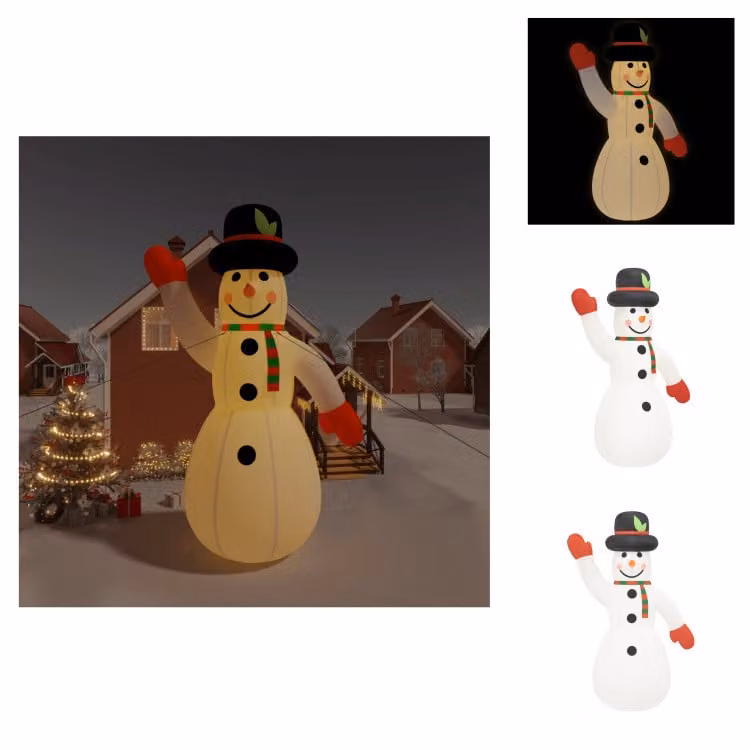 vidaXL Pupazzo di neve gonfiabile con LED 805 cm - Luci di Natale