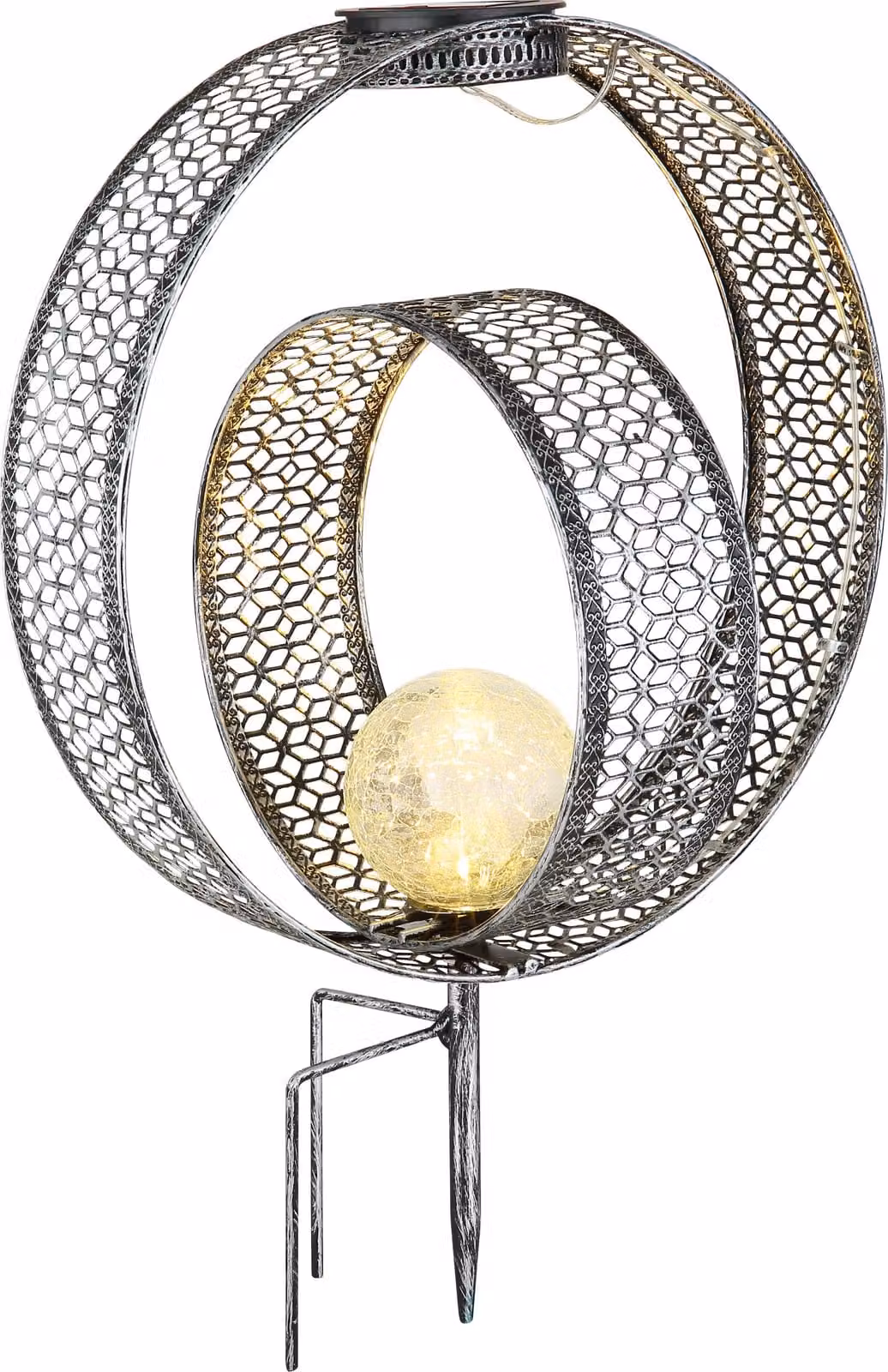 Luce solare da giardino anelli metallici lampada solare da esterno luce solare 33644