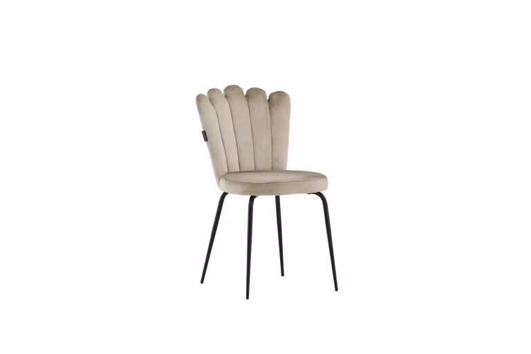 Sedia da pranzo Limhamn in velluto beige.