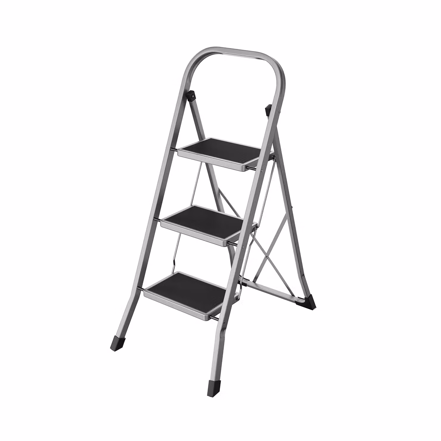 Scaletta Pieghevole a 2 Gradini, Grigio Tortora / 3 Gradini（46,5 x 74,5 x 105 cm）