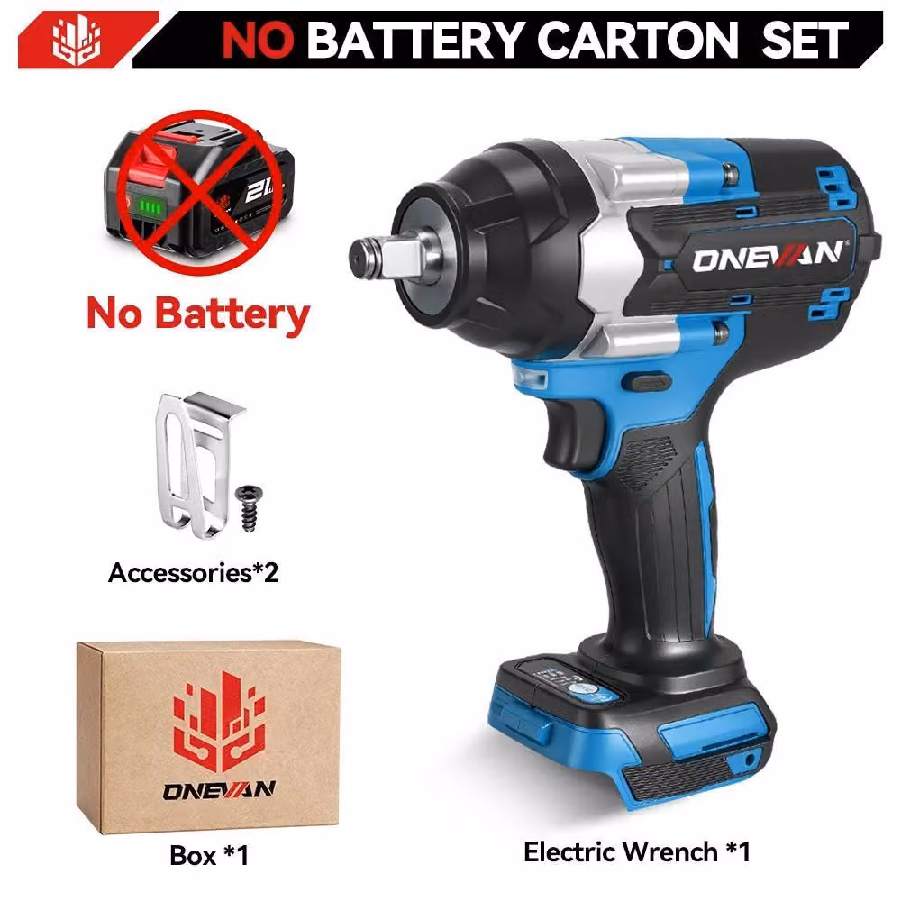 Avvitatore a impatto - Batteria brushless, attacco quadrato da 1,27 cm - 1200 Nm - 1500 W - 7000 giri/min, 7700 colpi/min - Compatibile con 18 V - Senza batteria - Braun