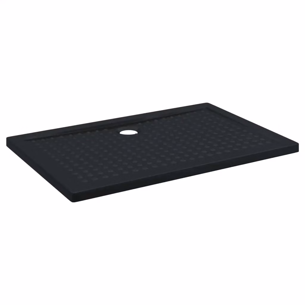 Vassoio base doccia rettangolare vidaXL in ABS nero con superficie antiscivolo L/P/H: 120 x 80 x 4 cm – 2