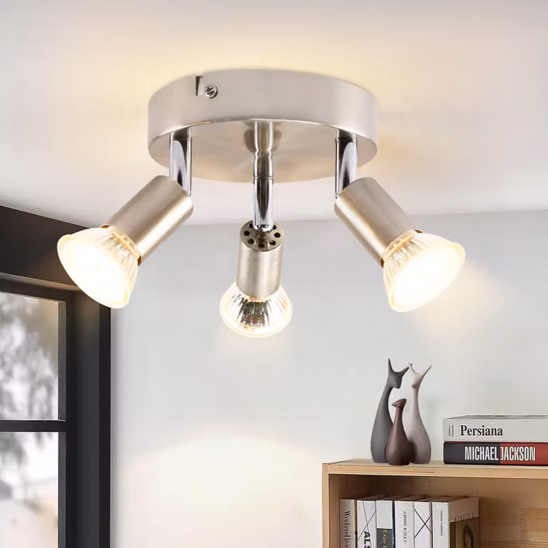 ZMH faretto da soffitto LED lampada da cucina GU10 rotonda 3 fiamme lampada da camera da letto lampada da corridoio 350° punti luce da soffitto per corridoio camera da letto senza lampadine