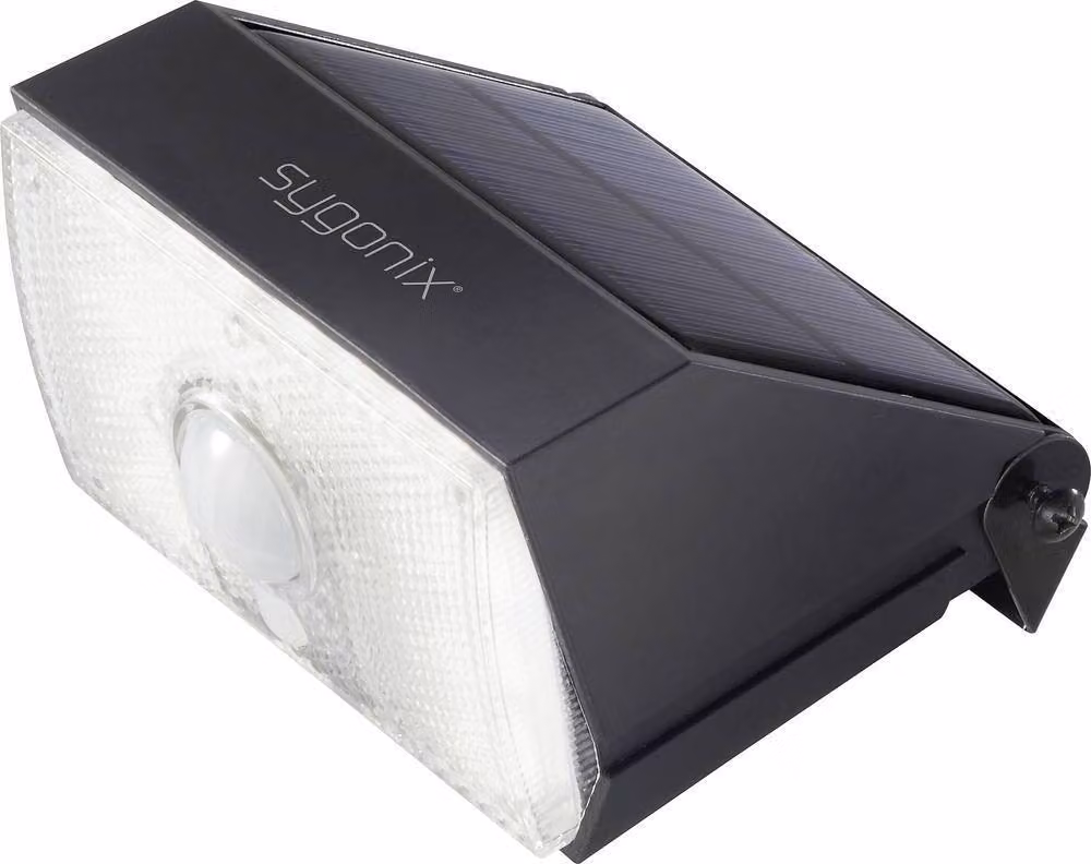 Sygonix SY-4673536 Applique solare da esterno con rilevatore di movimento LED LED installato in modo permanente 10 W Nero