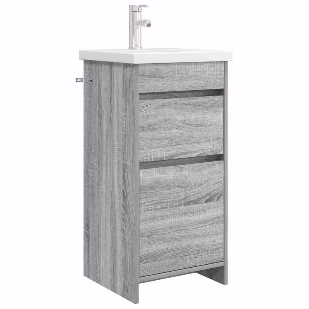 Mobile da bagno moderno vidaXL con lavabo in MDF grigio opaco L: 42 cm, P: 40 cm, H: 84,5 cm – 2