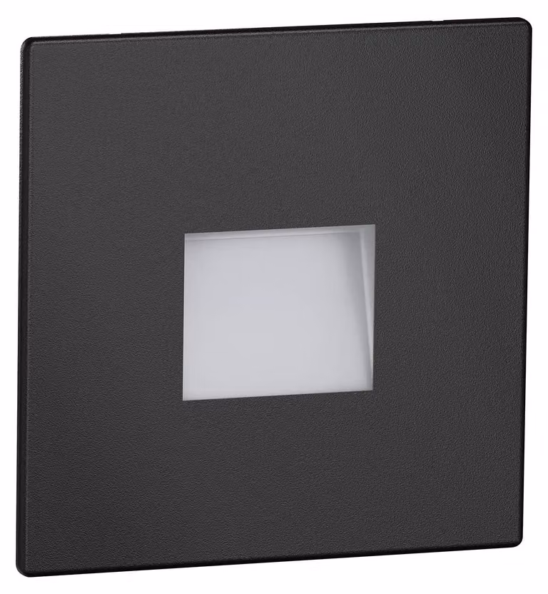 ledscom.de: Lampada a LED per scale/applique da incasso per interni ed esterni, faretto a soffitto, quadrato, nero, 85 x 85 mm, luce calda