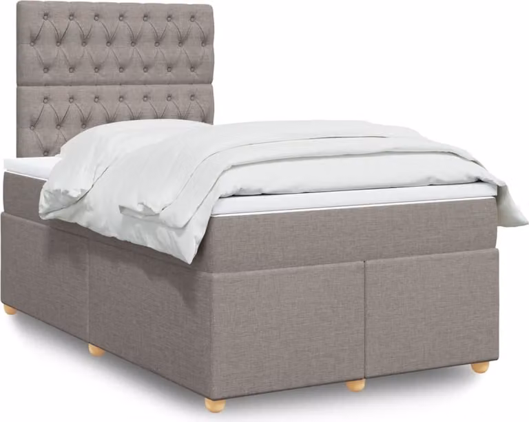 Maison Exclusive - Giroletto a Molle con Materasso Tortora 120x200 cm in Tessuto