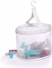 Cestino con 20 mollette in plastica multicolore Domoliving