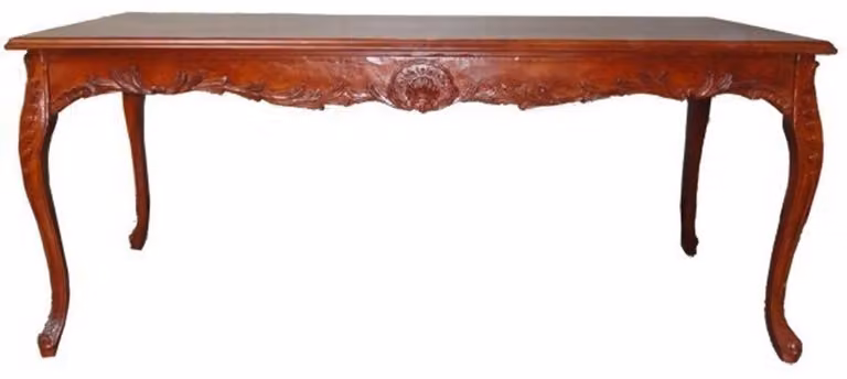 Tavolo da pranzo Casa Padrino in stile barocco, color noce, dimensioni 240 x 80 x 90 cm - Tavolo da pranzo in legno massello
